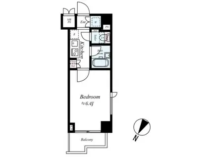 ルーブル中野沼袋(1K/8階)の間取り写真