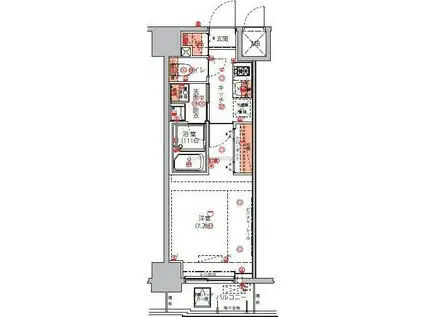 ハーモニーレジデンス東京イーストコア004(1K/5階)の間取り写真