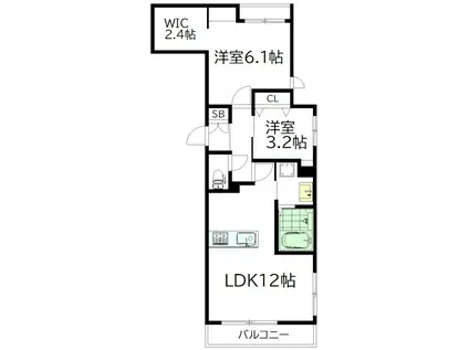 GRAN ARK(2LDK/2階)の間取り写真