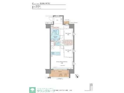 LUXENA船堀(2LDK/6階)の間取り写真