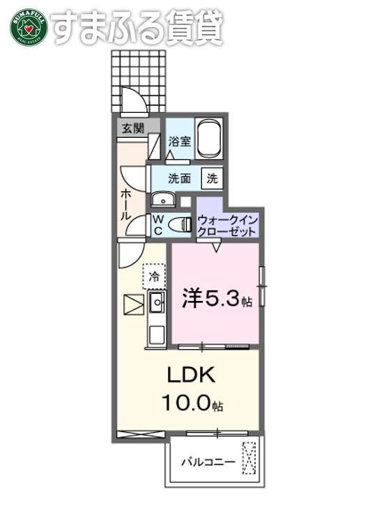 アンソレイエ(1LDK/1階)の間取り写真