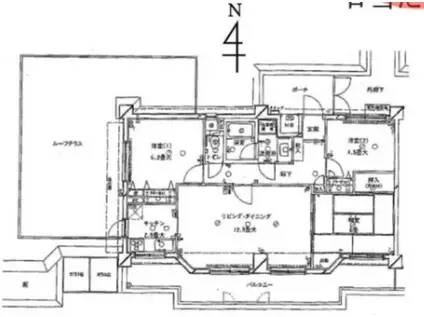 朝日クレス・パリオ中野新井薬師(3LDK/7階)の間取り写真