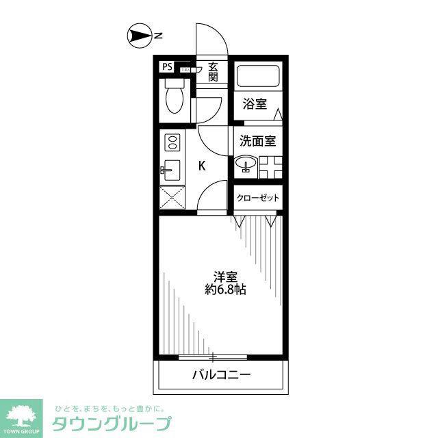 アムールこずえ(1K/2階)の間取り写真