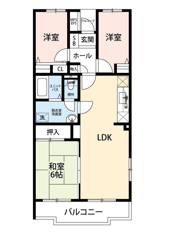 グランシャリオ千間台(3LDK/1階)の間取り写真