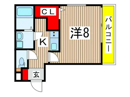 ティアラ本千葉(1K/1階)の間取り写真
