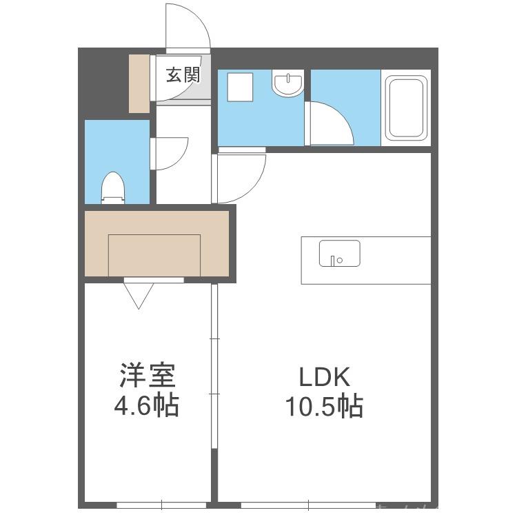 カレラ学園前(1LDK/2階)の間取り写真