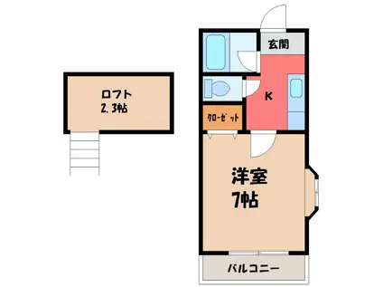 グリーンマンション(1K/1階)の間取り写真