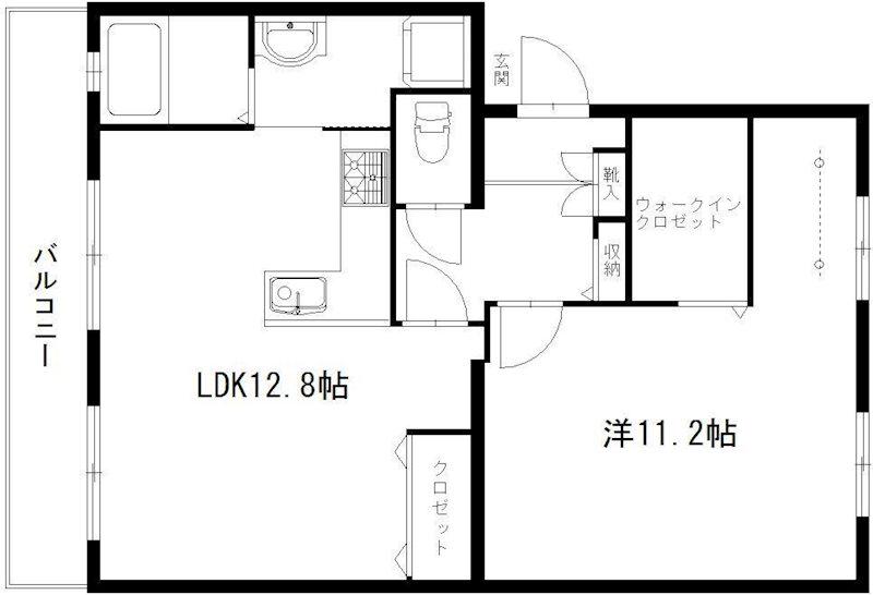 コーポラス高陽台(1LDK/1階)の間取り写真