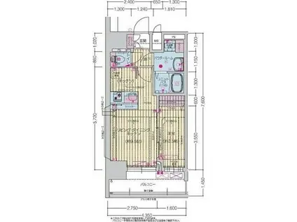プレサンス上前津ディアシス(1LDK/12階)の間取り写真