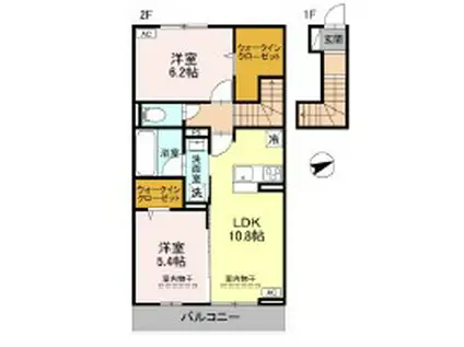 リンクベース2(2LDK/2階)の間取り写真