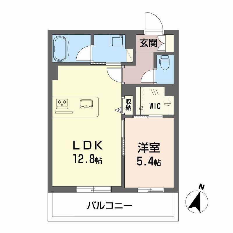 モンセル(1LDK/3階)の間取り写真