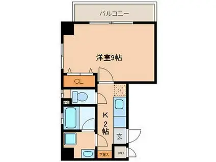 ALLGO GRATO(1K/4階)の間取り写真