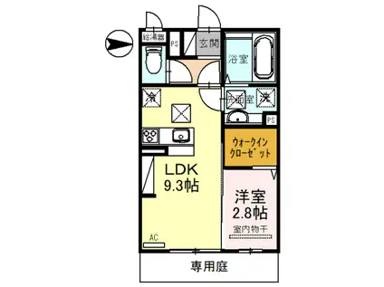 セレブ琴平(1LDK/1階)の間取り写真