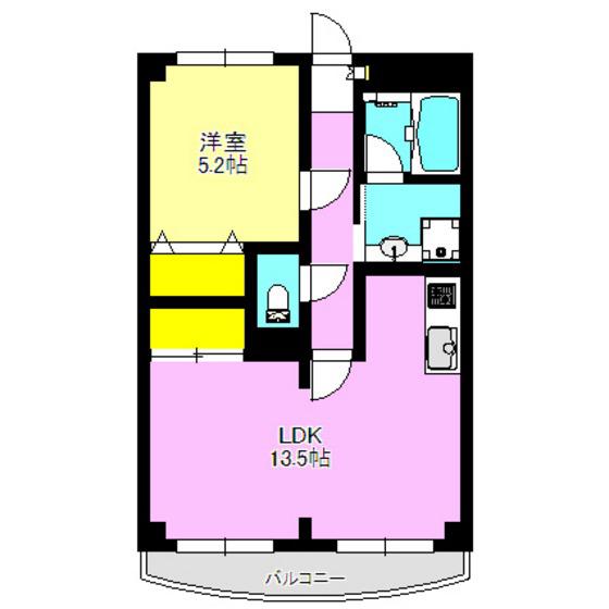 セシオン(1LDK/3階)の間取り写真