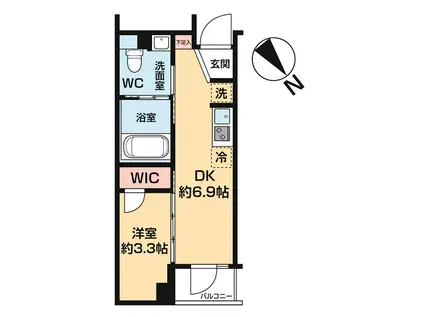 ハーモニーレジデンス中野若宮(1DK/1階)の間取り写真