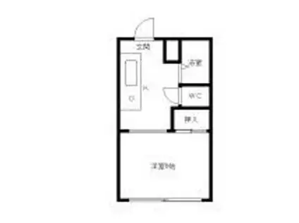 あすかKー1(1K/2階)の間取り写真