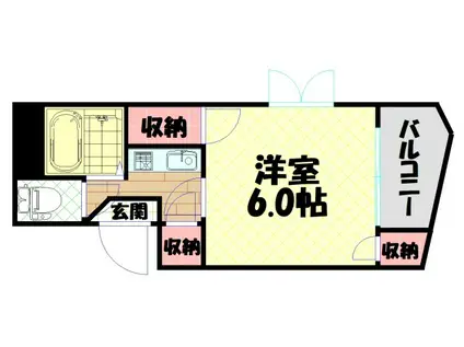 メゾンマルヨネ九条(1K/3階)の間取り写真