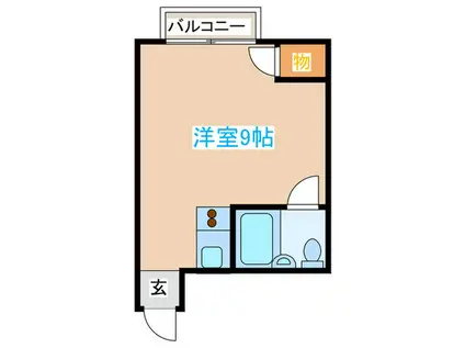 瀬比亜館円山B棟(ワンルーム/3階)の間取り写真