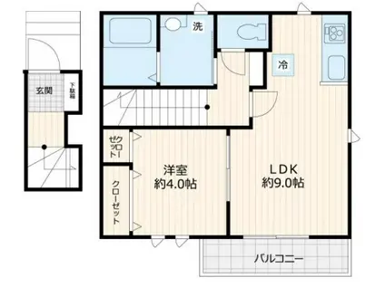 フィカーサ石神井町(1LDK/2階)の間取り写真