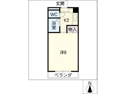 レジデンスムラテ(1K/3階)の間取り写真