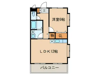 ケーズガーデン(1LDK/2階)の間取り写真