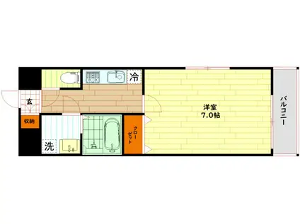 AMABILE深江橋(1K/8階)の間取り写真