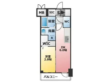 エステムコート名古屋TWIN イースト(1DK/7階)の間取り写真