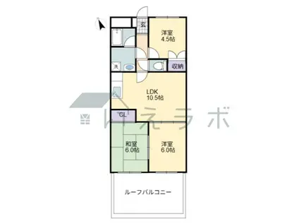 アバンギャルド桟橋(3LDK/3階)の間取り写真