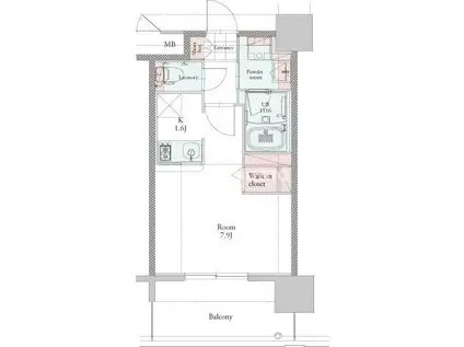 エンクレスト博多PREMIER(1K/9階)の間取り写真