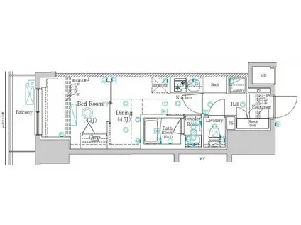 ラフィスタ北綾瀬(1DK/6階)の間取り写真