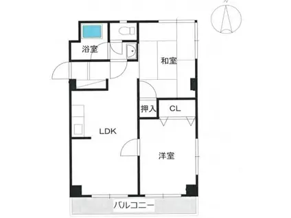 ニューコーポ津島(2LDK/1階)の間取り写真