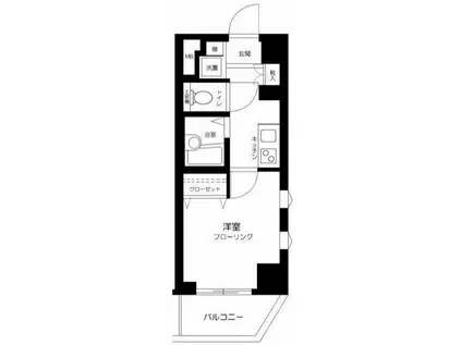 メインステージ恵比寿東(1K/4階)の間取り写真