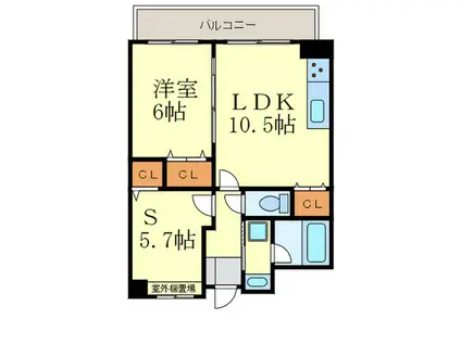 ベリエ茶五(1SLDK/2階)の間取り写真