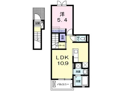 セイヴァリー ルーム(1LDK/2階)の間取り写真