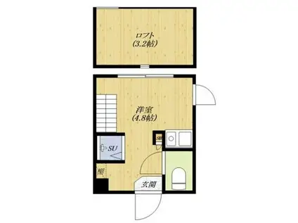 ハーモニーテラス上鷺宮(ワンルーム/2階)の間取り写真