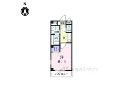 ADESSO(1K/2階)の間取り写真