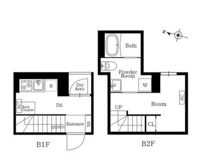 プレニーズ護国寺プレミア(1DK/1階)の間取り写真