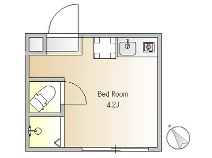 リーベ中目黒(ワンルーム/1階)の間取り写真