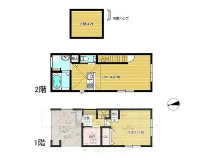 エアリクス(1SLDK/1階)の間取り写真