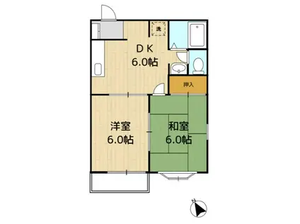 コープ仲町台(2DK/2階)の間取り写真