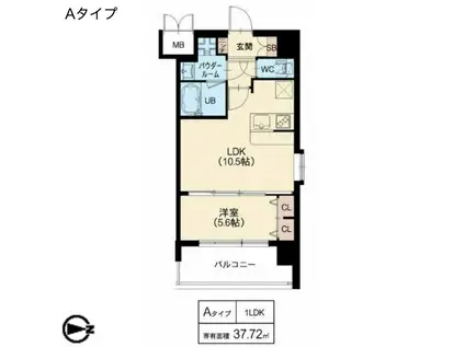 スプランディッド梅田北(1LDK/4階)の間取り写真