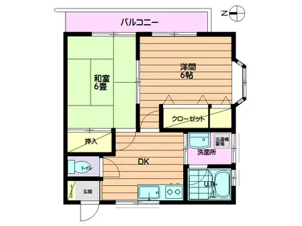 マ・メゾン(2DK/2階)の間取り写真