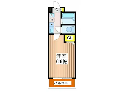 大竹ハイツ2(1K/3階)の間取り写真