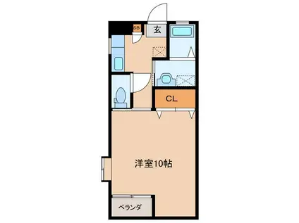 パロスひしかわ(ワンルーム/2階)の間取り写真