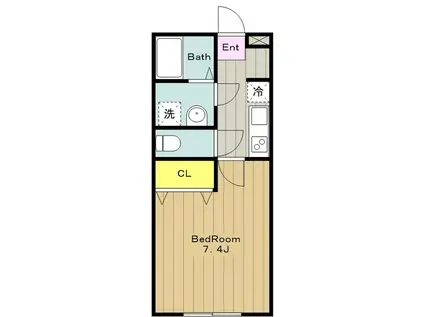 レーヴコート相模台(1K/3階)の間取り写真