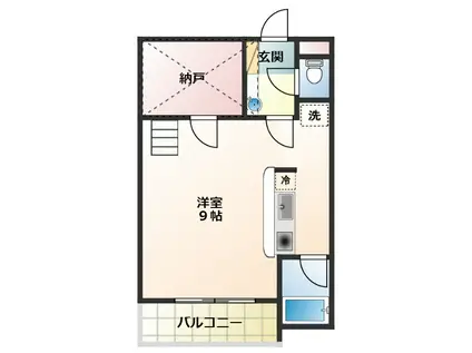 セザンヌ牧野(1K/1階)の間取り写真