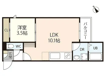 REGALEST 廿日市住吉(1LDK/1階)の間取り写真
