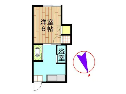 ランドサニー荘(1K/2階)の間取り写真