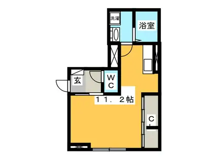 スタブリテラス桑名(ワンルーム/3階)の間取り写真