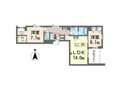 ノヴェルデ押堀(2LDK/3階)の間取り写真